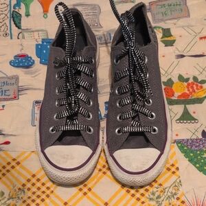 Converse Gray and White Sneakers High-Top Canvas